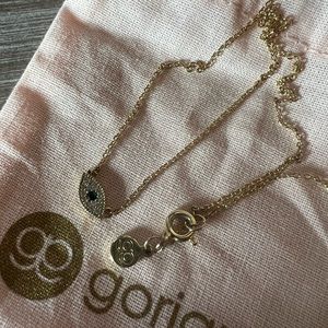 Gorjana Evil Eye Charm Necklace in Gold